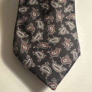 Men's Tie Black 100% Silk Made in USA vintage- Neil Martin Y2K #10